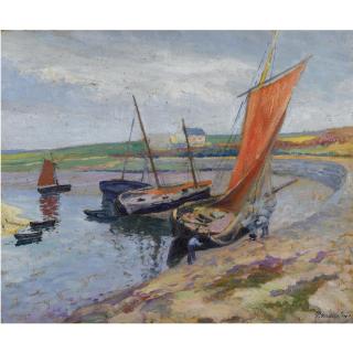 Paul Madeline - Bateaux Au Bord De La Mer