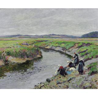 Paul Madeline - Riviere Et Laveuses De Billiers