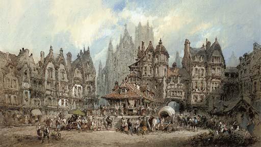 Paul Marny - Market Day, Rouen