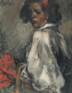 Paul Mathias Padua - Mädchen mit Blumen