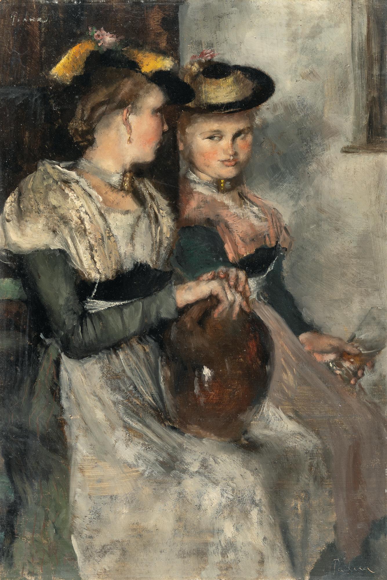 Paul Mathias Padua - Zwei Tirolerinnen in der Stube