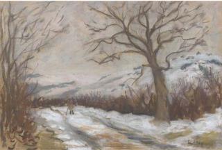 Paul Maze - A winter walk; and Snow capped hills, Sussex