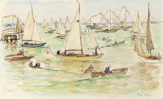 Paul Maze - Dragons Approaching The Finishing Line At Cowes