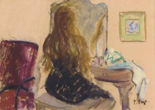 Paul Maze - Jessie at her dressing table; and Nude infront of a fireplace