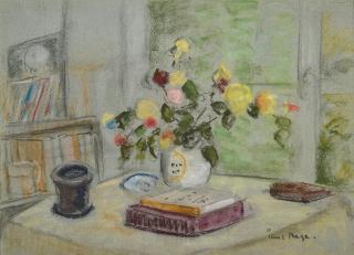 Paul Maze - Still Life with Flowers & Books