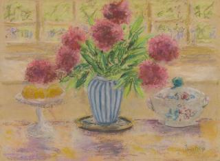 Paul Maze - Still Life with Flowers in a Blue Striped Vase