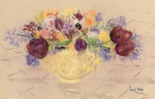 Paul Maze - Still life with flowers in a yellow bowl