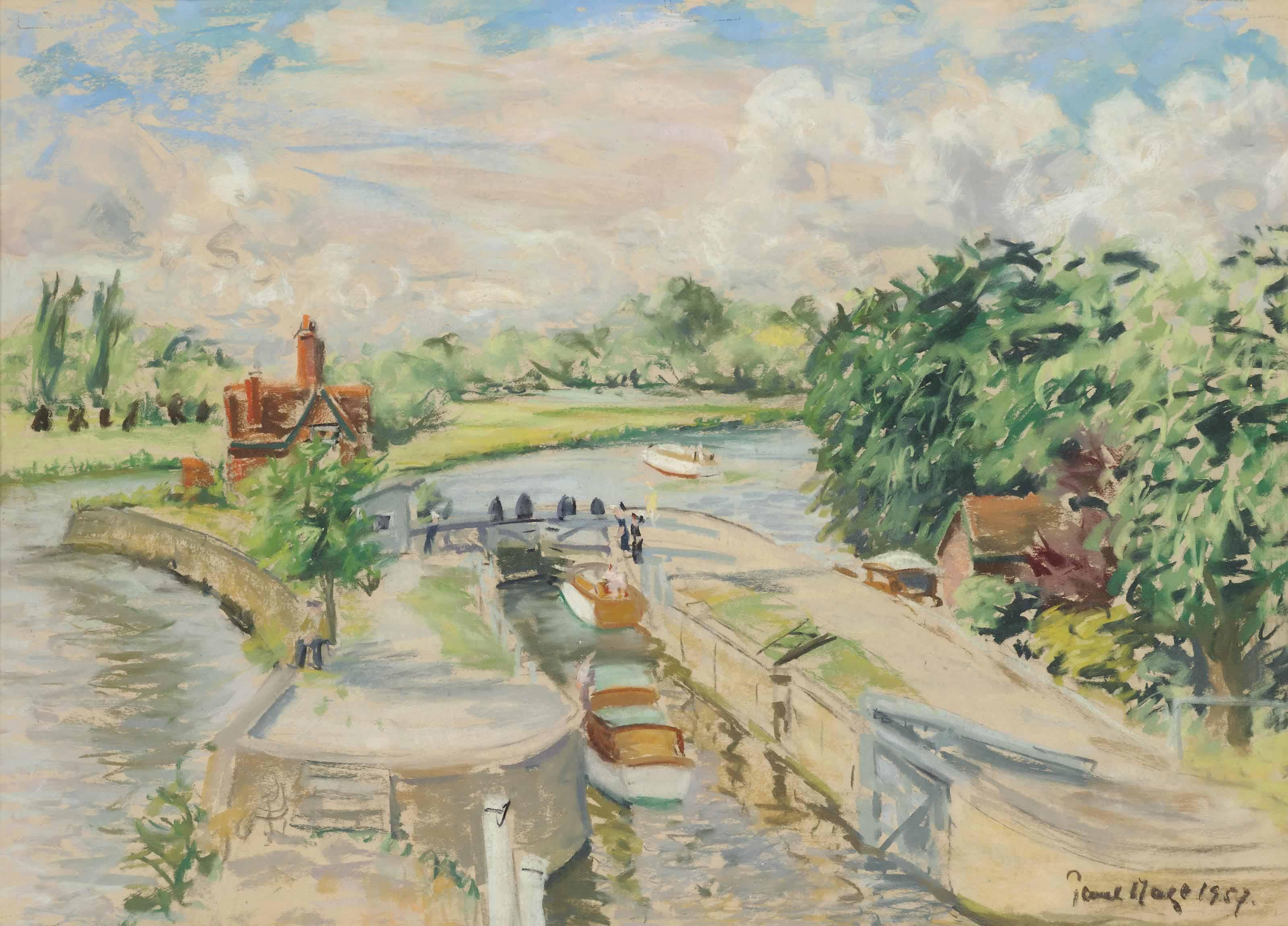 Paul Maze - The locks - a summer\'s day