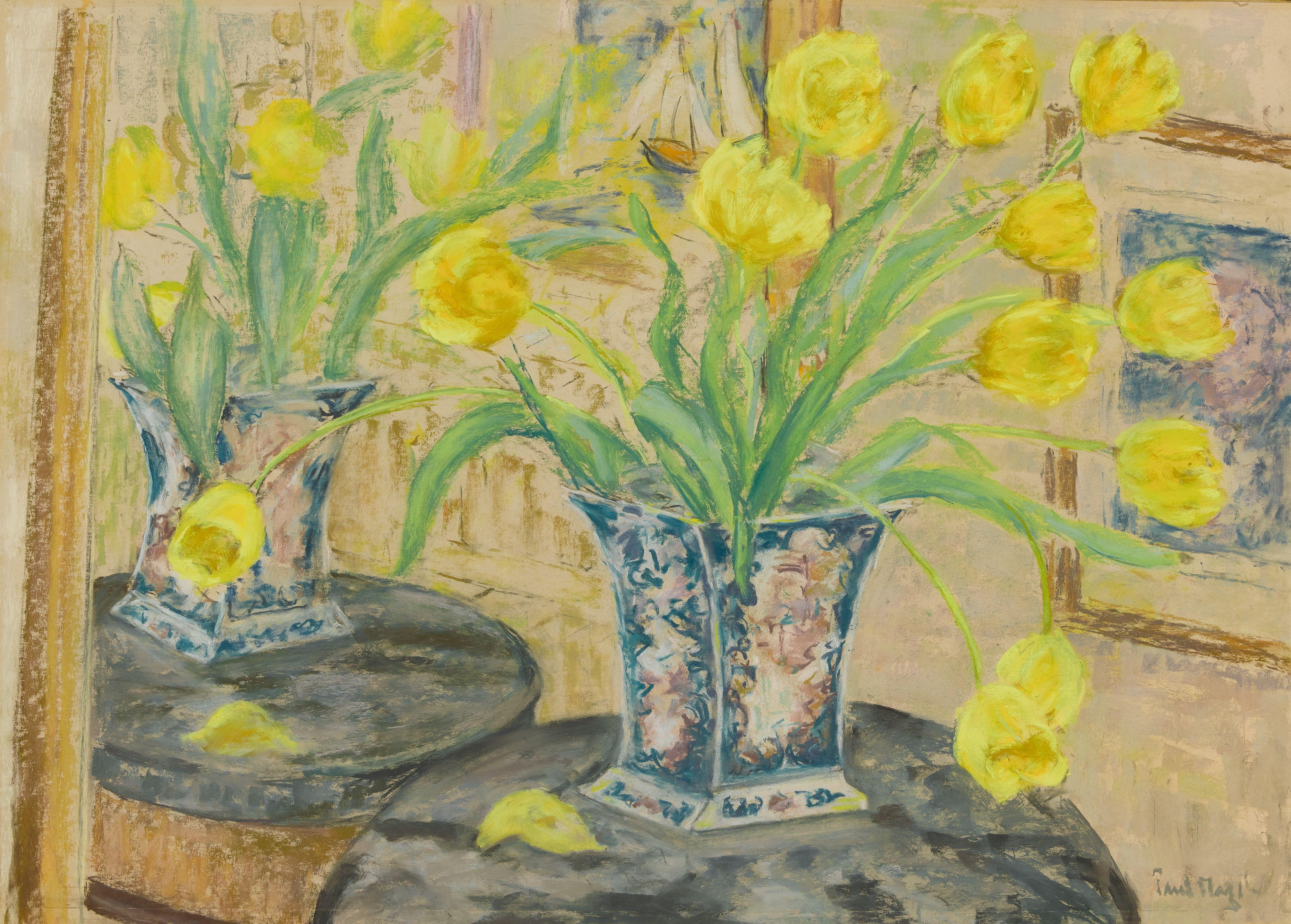 Paul Maze - Tulips in Chinoiserie Vase