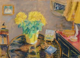 Paul Maze - Yellow Flowers: Interior Scene