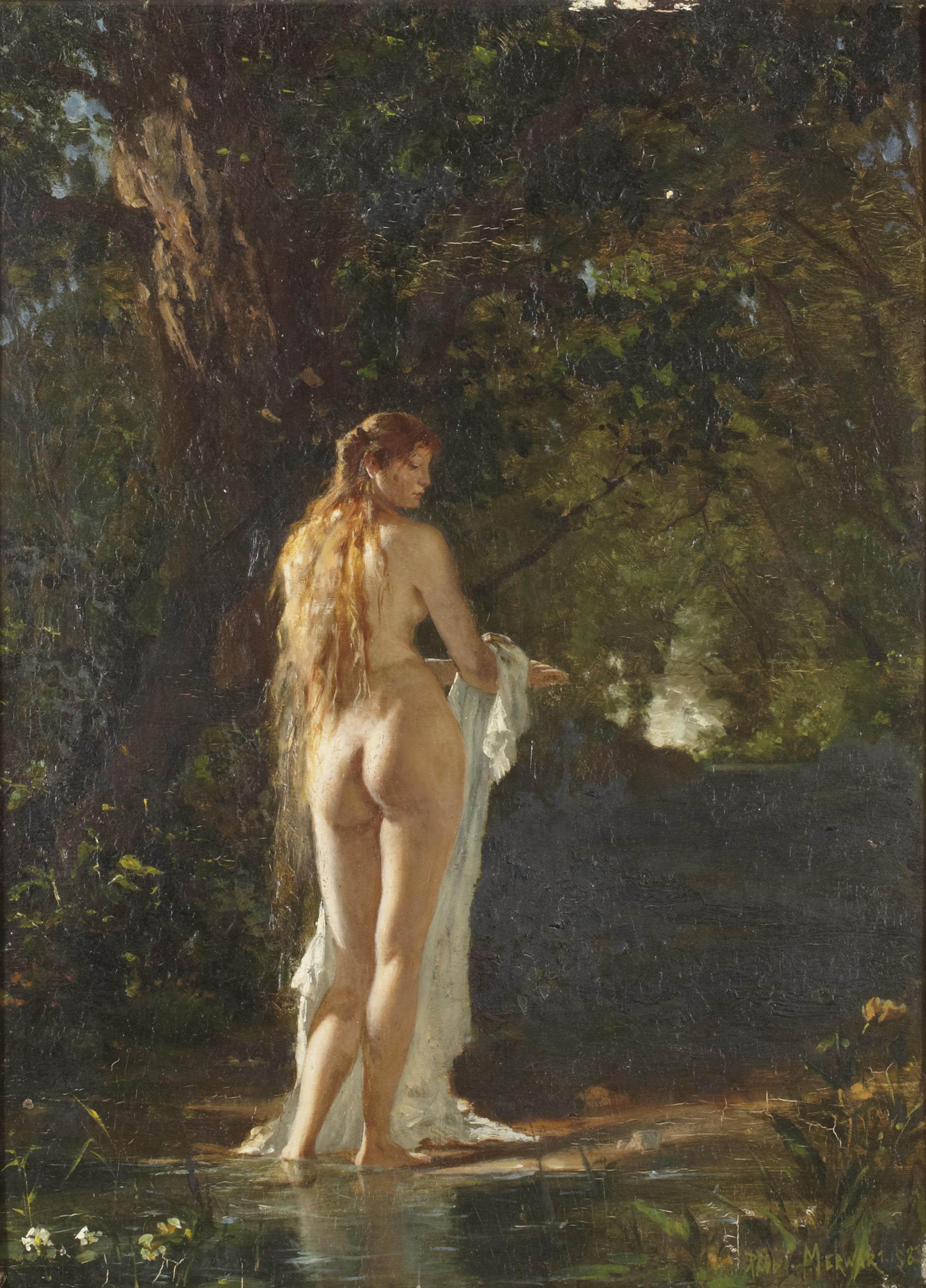 Paul Merwart - La baigneuse en forêt