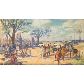 Paul Merwart - La Caravane De Selpaul Merwart ; The Salt Carriers ; Signed Lower Right ; Oil On Canvas 