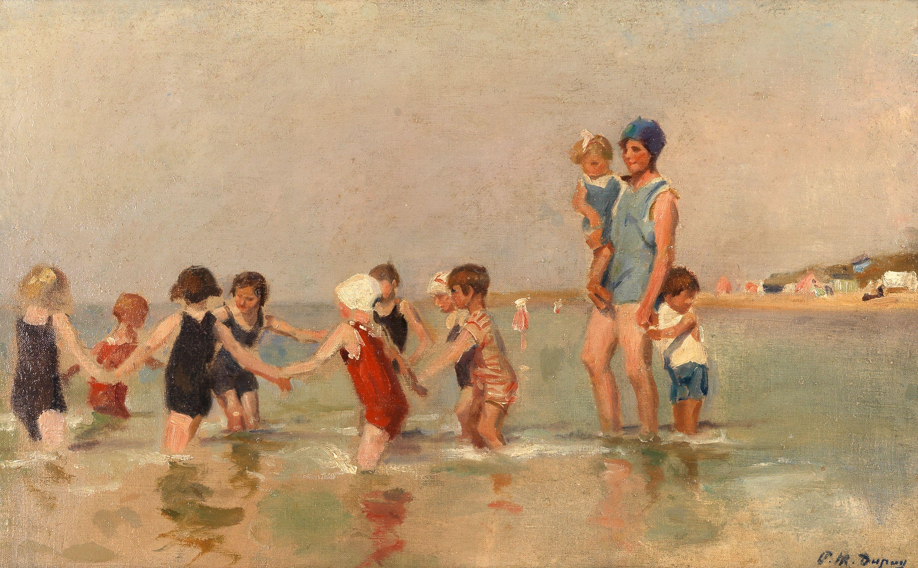 Paul Michel Dupuy - Children at the water\'s edge