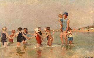 Paul Michel Dupuy - Children at the water\'s edge