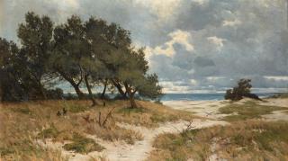 Paul Müller-Kaempff - Bewaldete Dünenlandschaft am Ostseestrand in Pommern