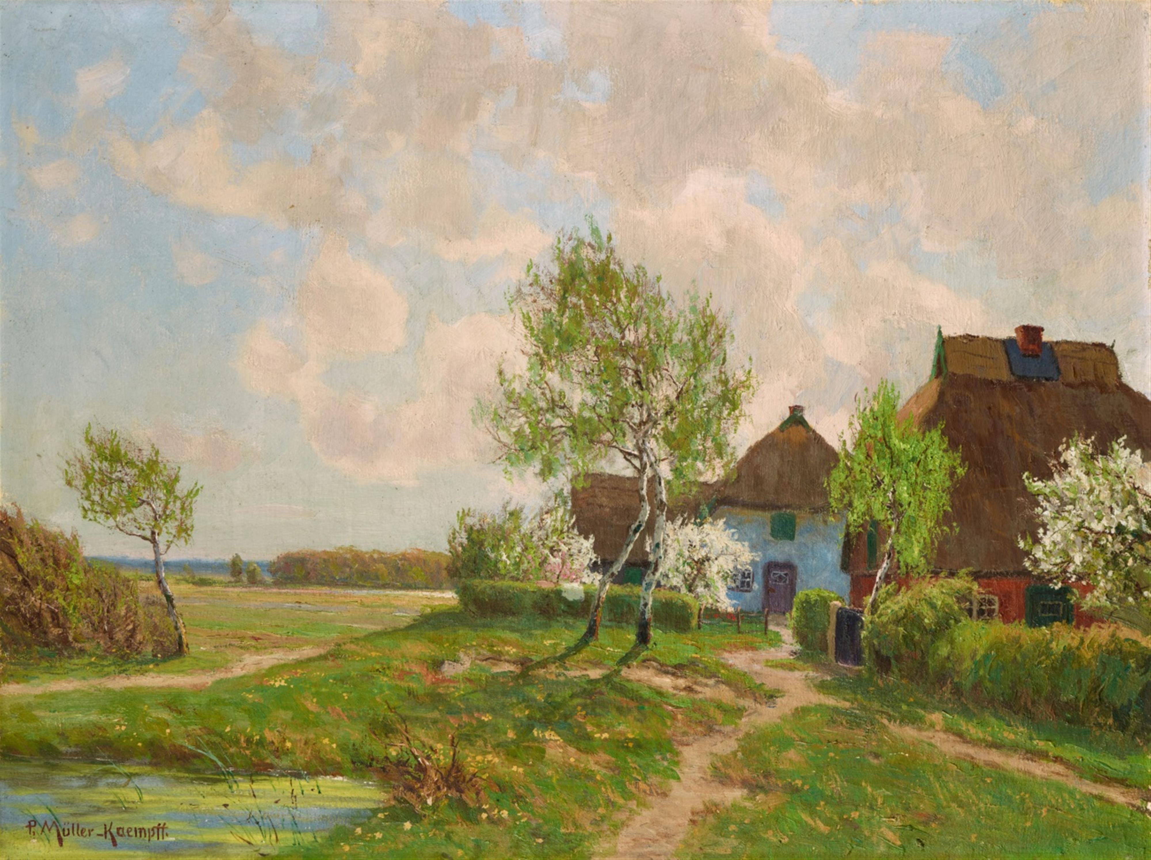 Paul Müller-Kaempff - Frühsommer in Ahrenshoop. Blick auf die Boddenwiesen und das Ahrenshooper Holz