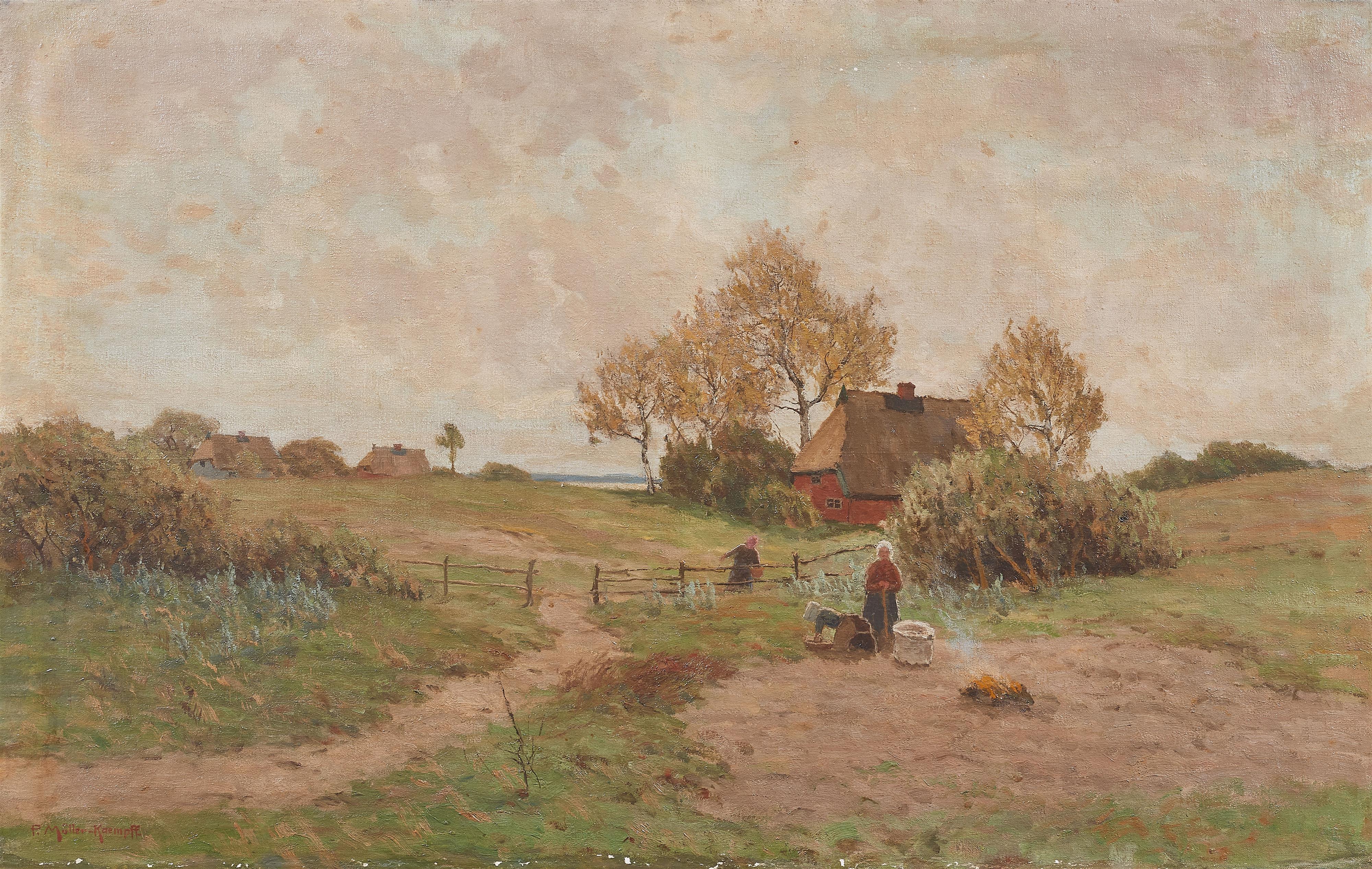 Paul Müller-Kaempff - Landschaft mit Kartoffelfeuer