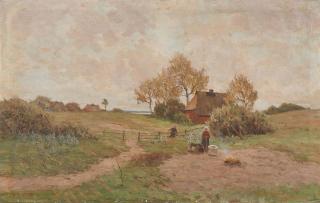 Paul Müller-Kaempff - Landschaft mit Kartoffelfeuer