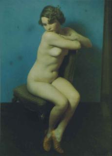 Paul Outerbridge - Seated Nude with Red Shoes, 1936