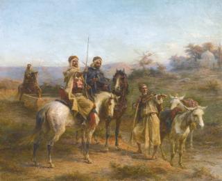Paul Philippoteaux - French cavaliers Dans Le Desert