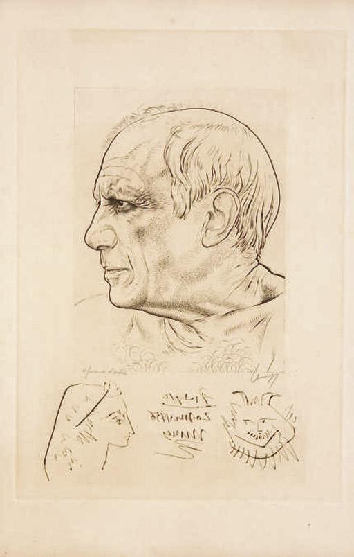 Paul Pierre Lemagny - Portrait de Pablo Picasso et Remarque pour Témoignage