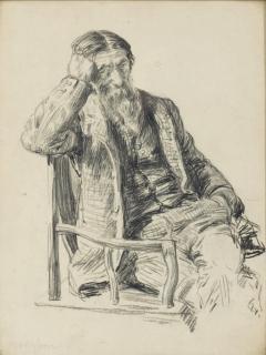 Paul Renouard - Un vieil homme barbu assis dans un fauteuil