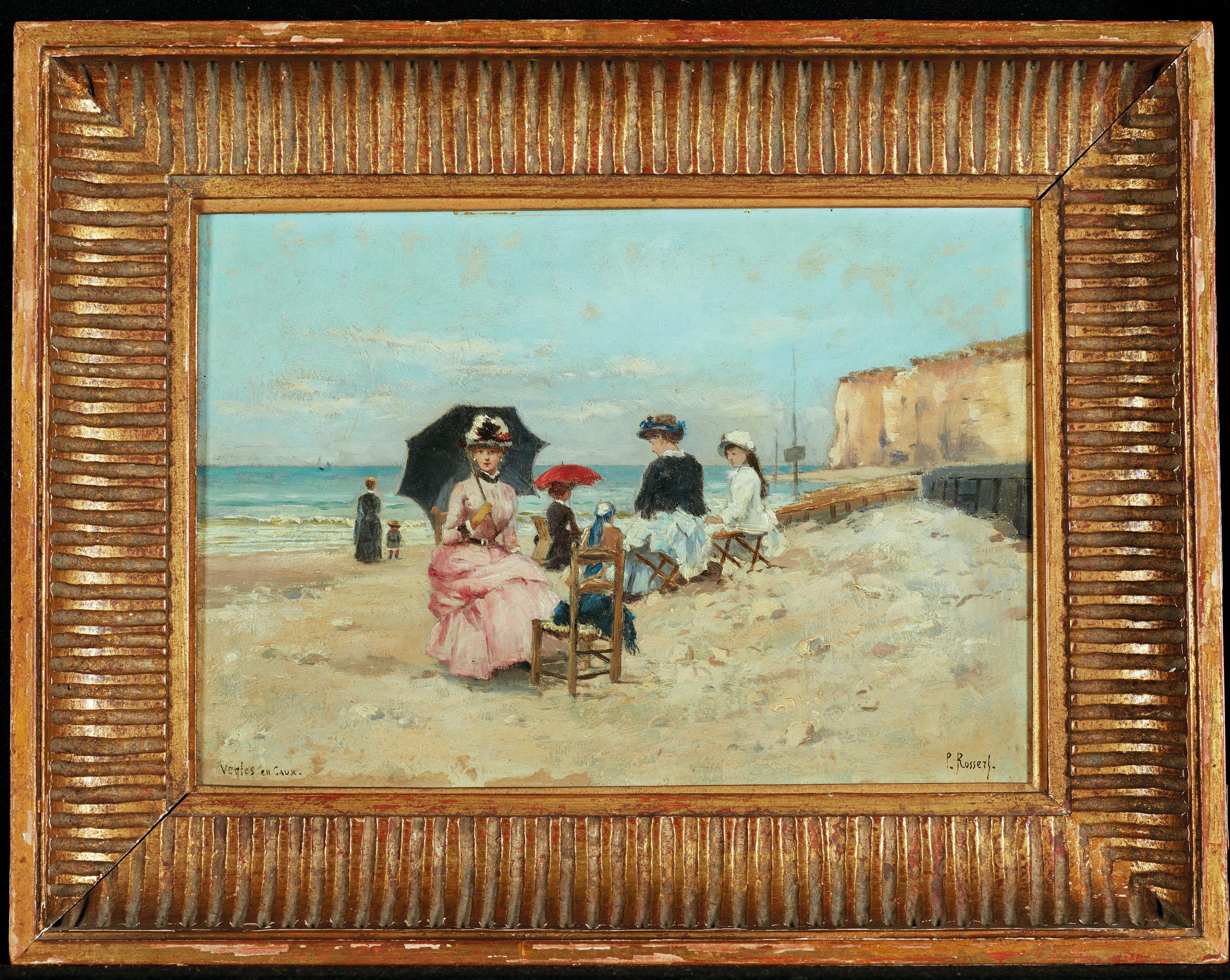 Paul Rossert - Elégante sur la plage de Veules-en-Caux