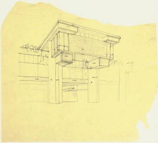 Paul Rudolph - Sketch for Southeastern Massachusetts Technological Institute, North Dartmouth, Massachusetts