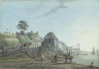 Paul Sandby, R.A. - Haymakers With A Harvest Wagon On The Medway, Kent