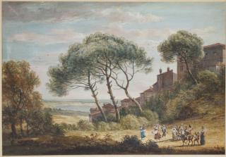 Paul Sandby, R.A. - Italianate Landscape With Rustics Merrymaking