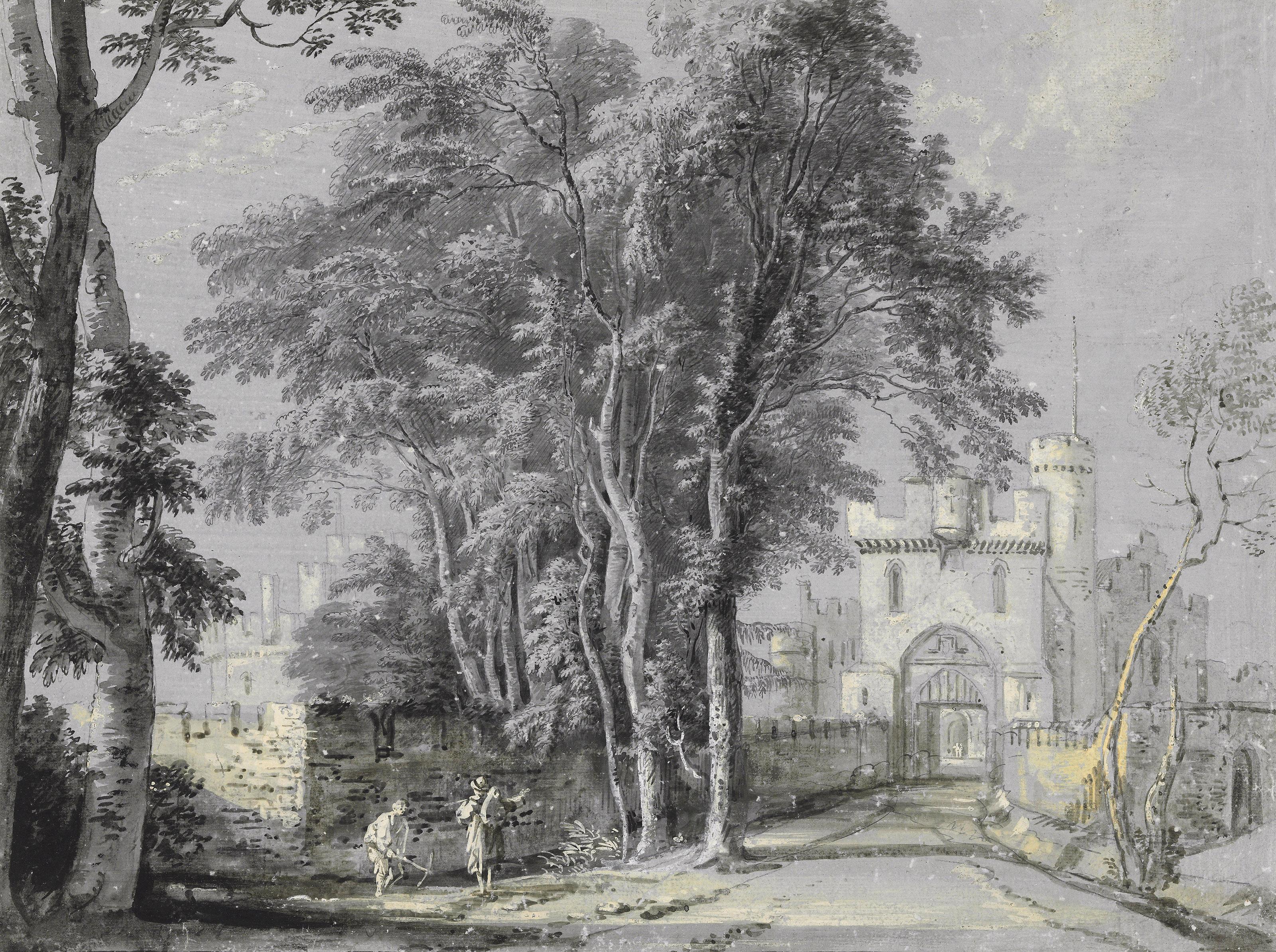 Paul Sandby, R.A. - The gateway of St Donats Castle, Glamorgan, Wales
