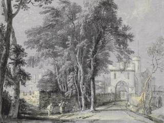 Paul Sandby, R.A. - The gateway of St Donats Castle, Glamorgan, Wales