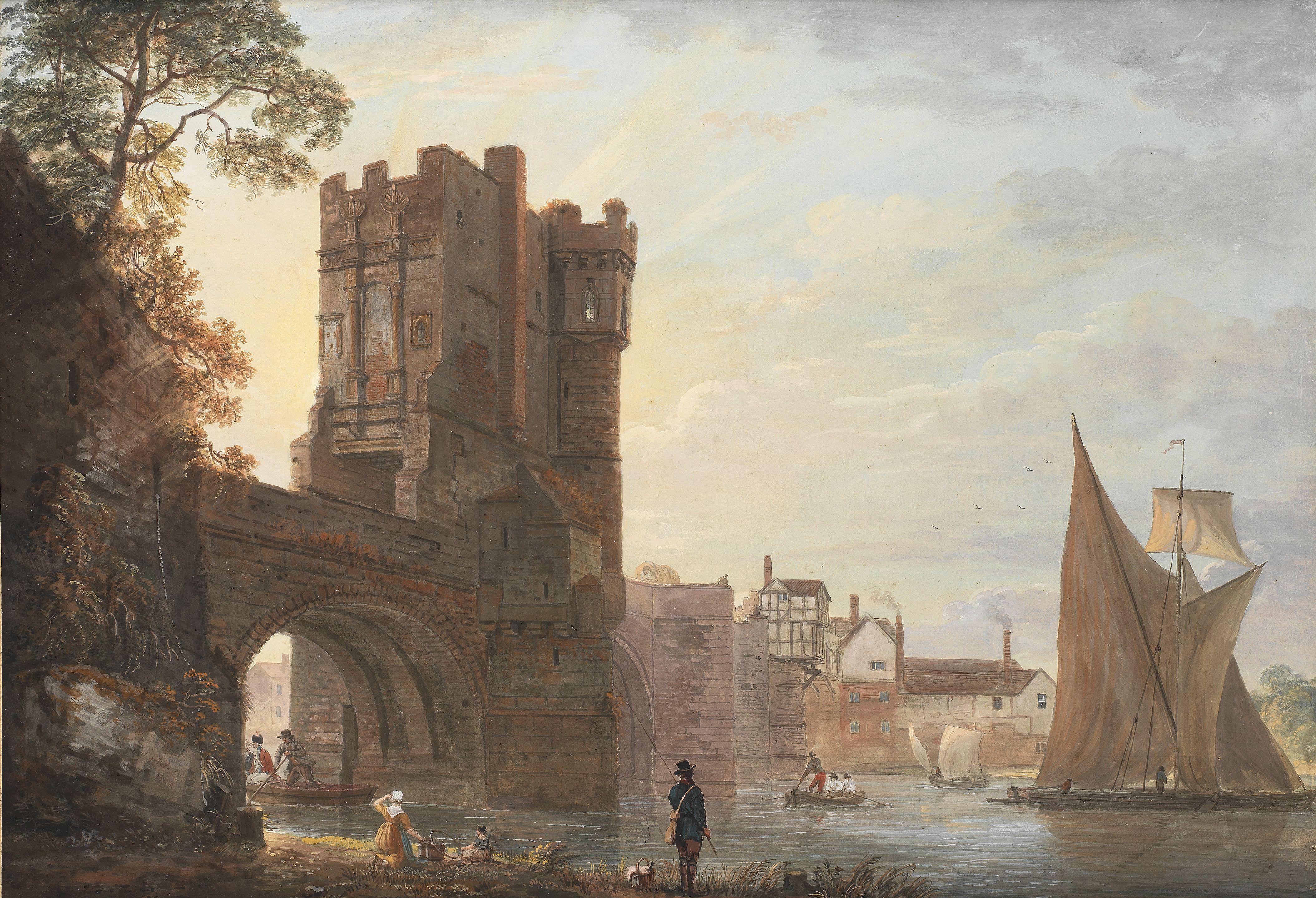 Paul Sandby R.A. - The Welsh Bridge at Shrewsbury