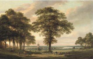 Paul Sandby, R.A. - Woolwich From The Conduit Hill, The Thames Estuary Beyond