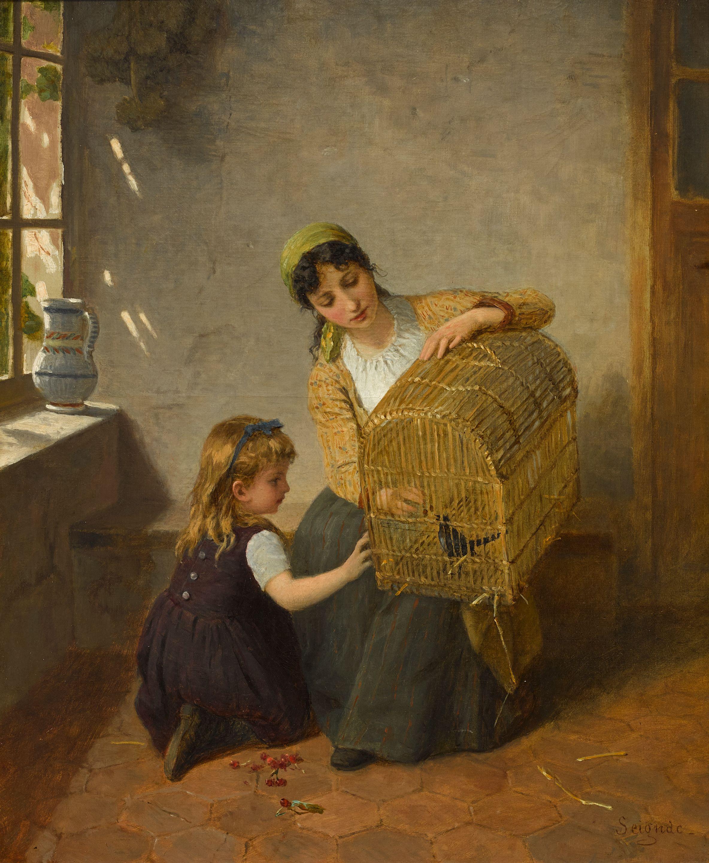 Paul Seignac - Feeding the bird some berries