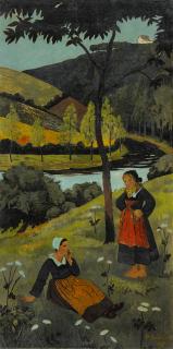 Paul Sérusier - Deux Bretonnes Au Bord De L\'Aulne - Vallée De L\'Aulne