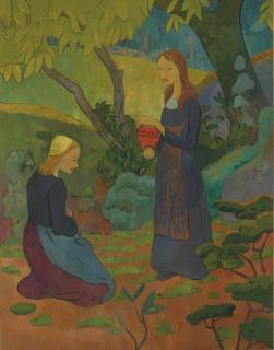 Paul Sérusier - Jeune bretonne au pot vermillon et fillette agenouillée