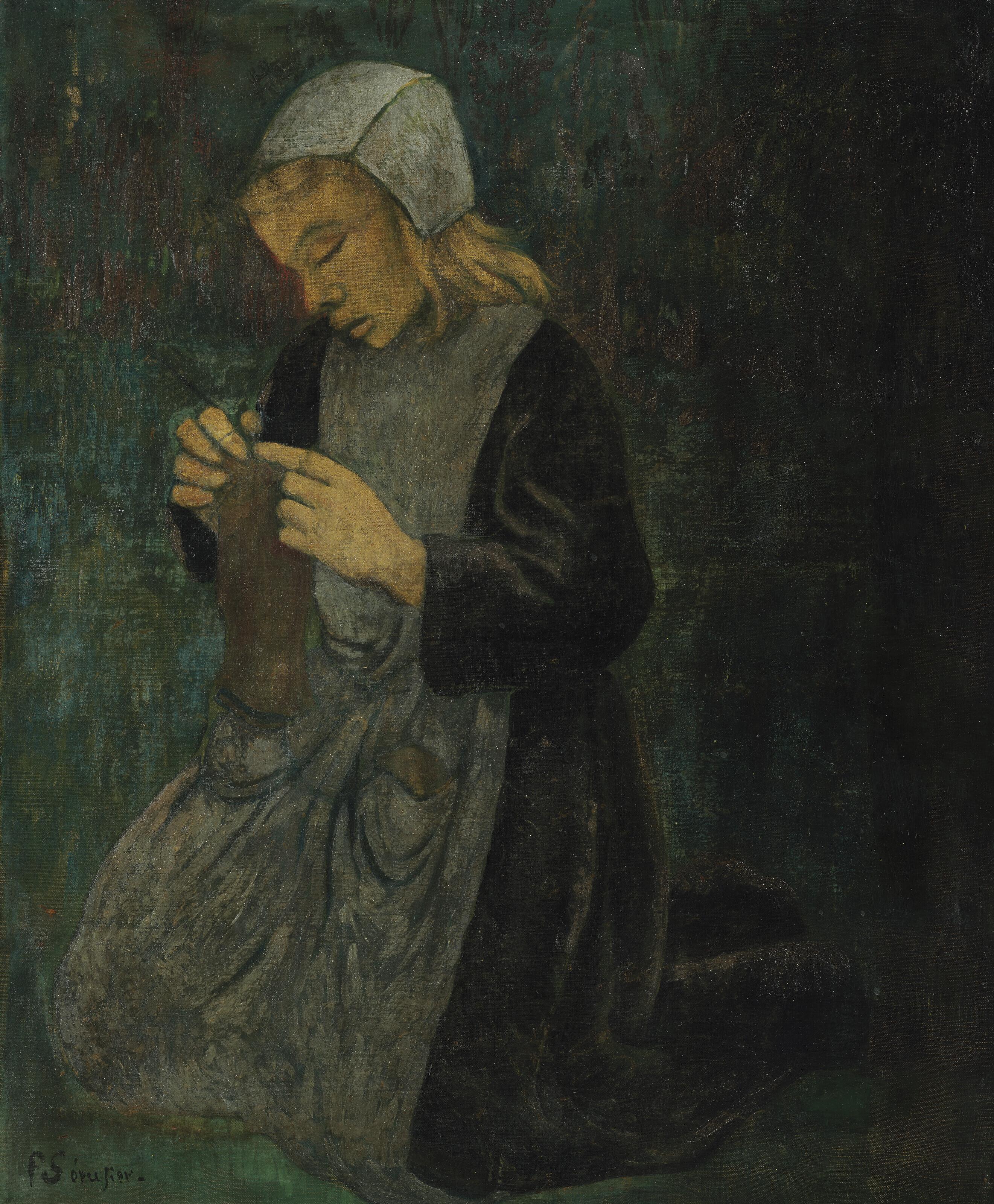 Paul Sérusier - Jeune bretonne tricotant