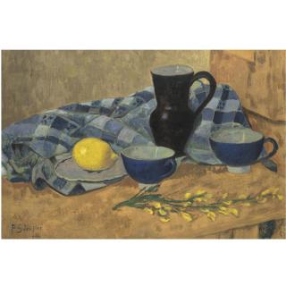 Paul Sérusier - Nature Morte Au Citron Et Bolées Bleues