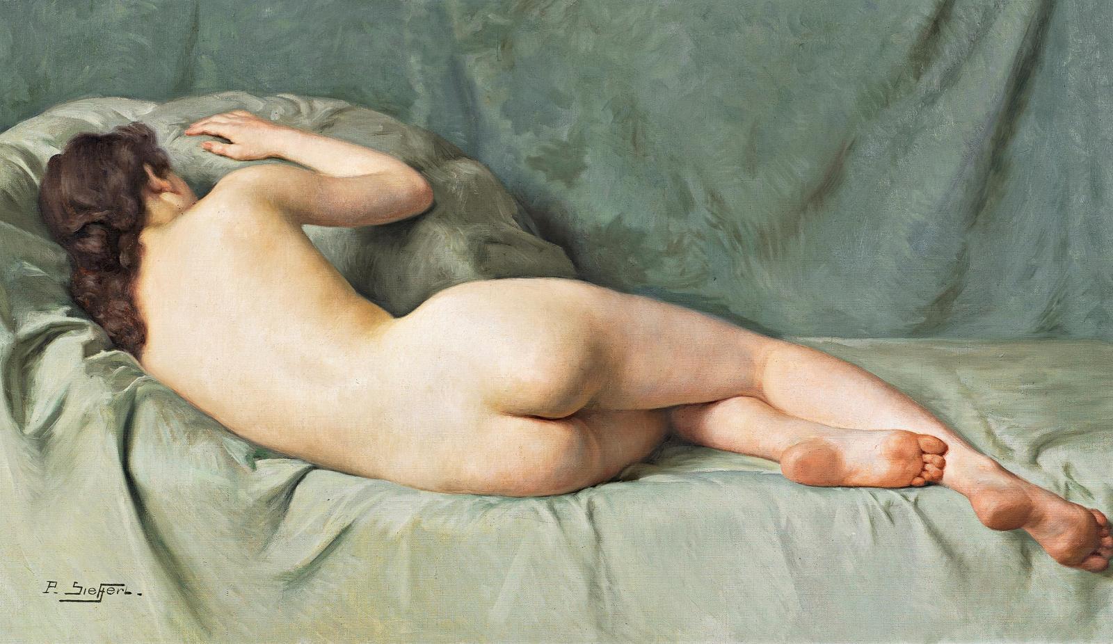 Paul Sieffert - Liegender weiblicher Rückenakt.
