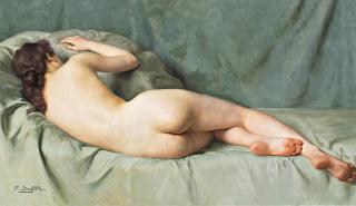 Paul Sieffert - Liegender weiblicher Rückenakt.