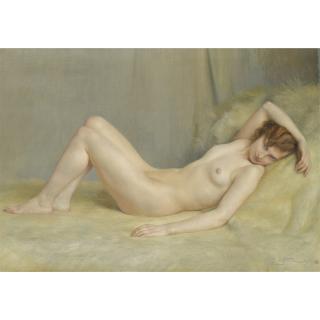 Paul Sieffert - Sur La Peau De L\'Ourspaul Sieffert ; On The Bear\'S Skin ; Signed And Dated Lower Right 1933 ; Oil On Canvas