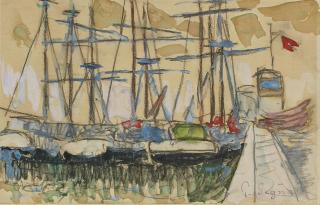 Paul Signac - Bateaux À Quai