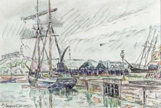 Paul Signac - Goëlette à quai, Paimpol