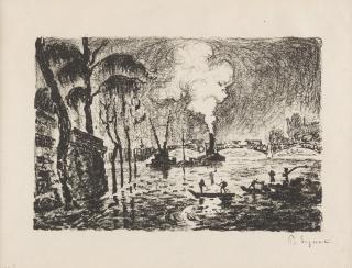 Paul Signac - La Seine en Crue, en 1910 (Le Pont des Arts).