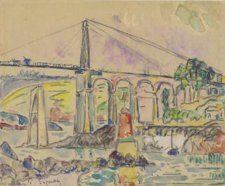 Paul Signac - Lézardrieux, Le pont