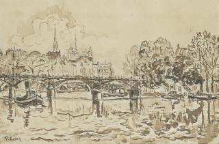 Paul Signac - Paris. La passerelle des Arts