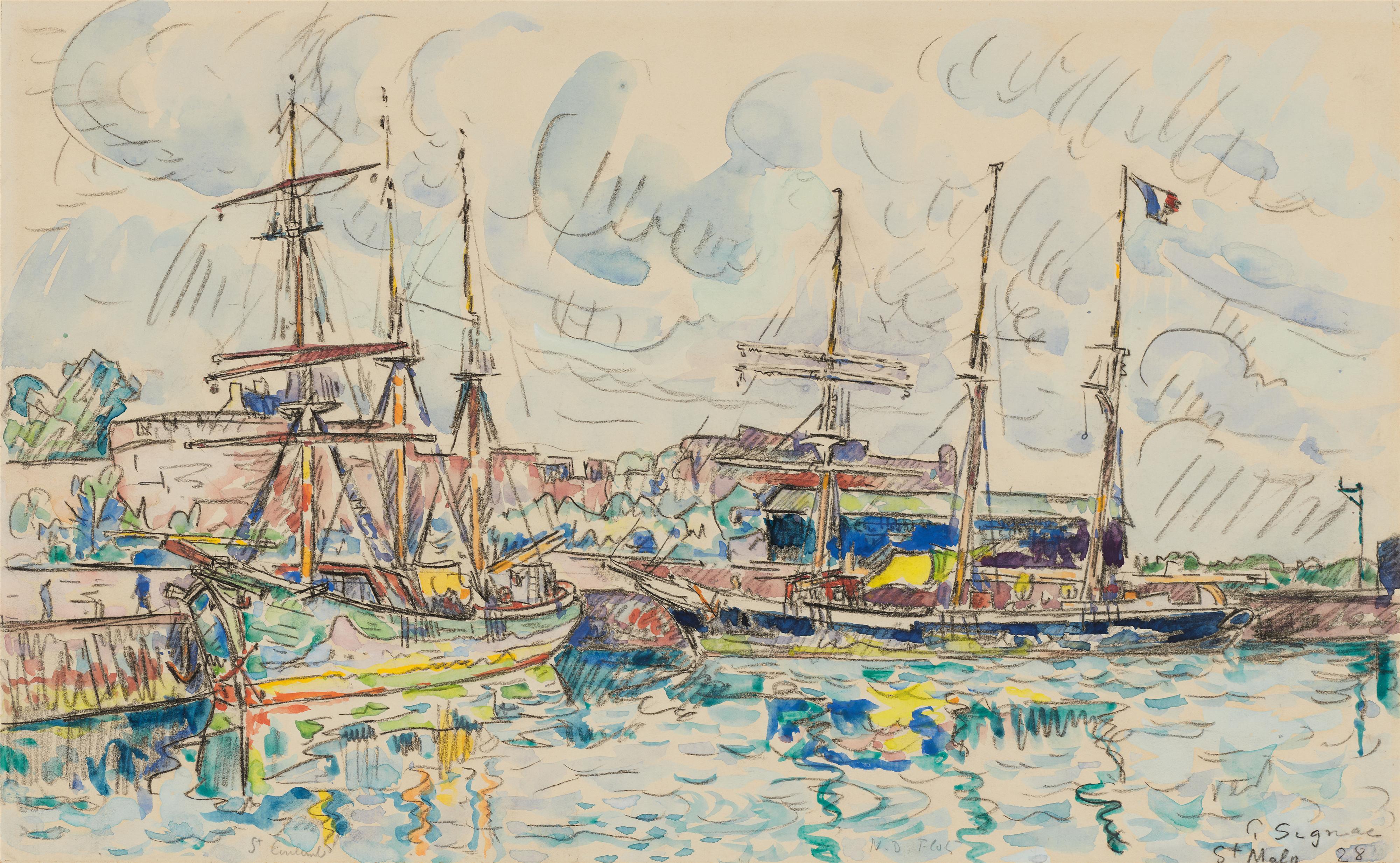 Paul Signac - Saint-Malo. Goélettes à quai