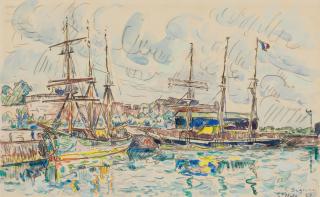 Paul Signac - Saint-Malo. Goélettes à quai