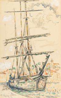 Paul Signac - Saint-Tropez. Trois-mâts á quai